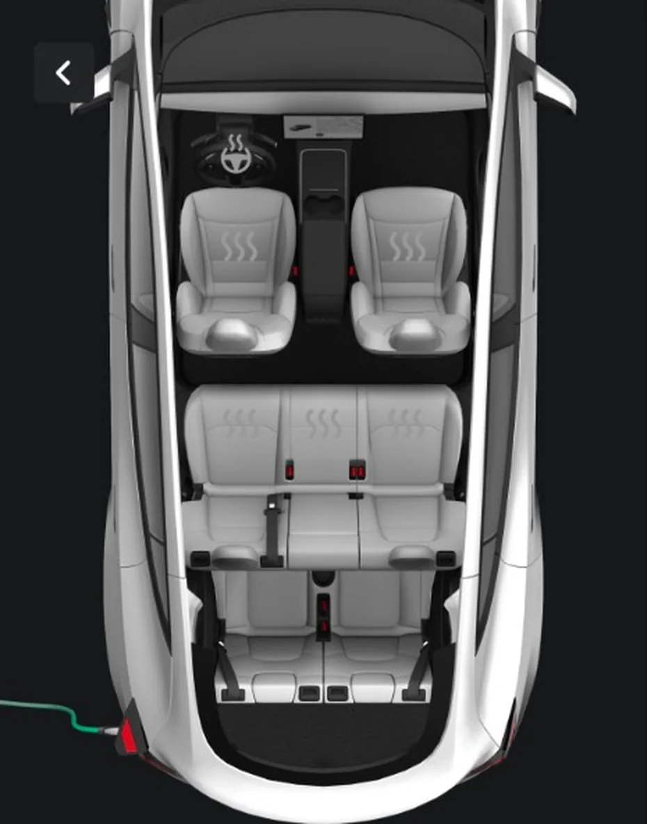 Салон Tesla гида в разрезе - 4-6 мест